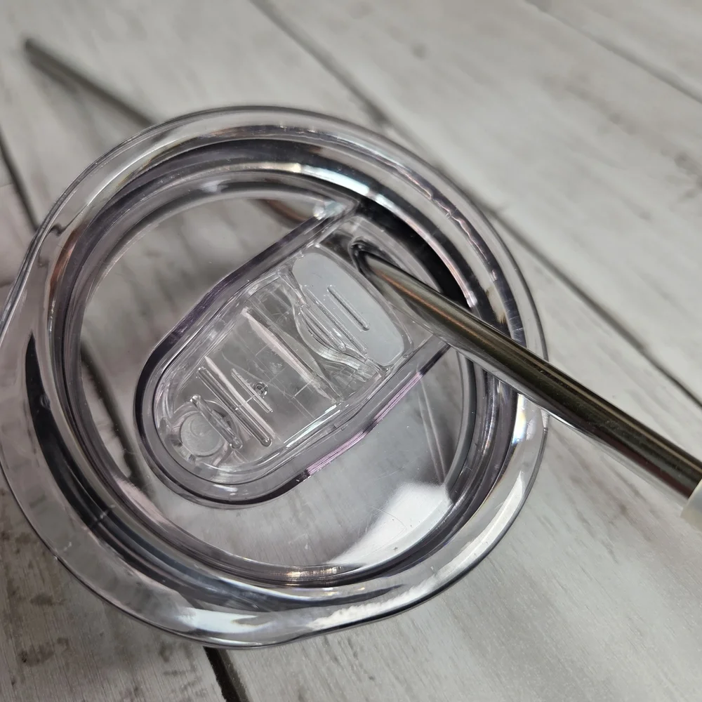 Insulated Rose Gold Floral Tumbler with Straw